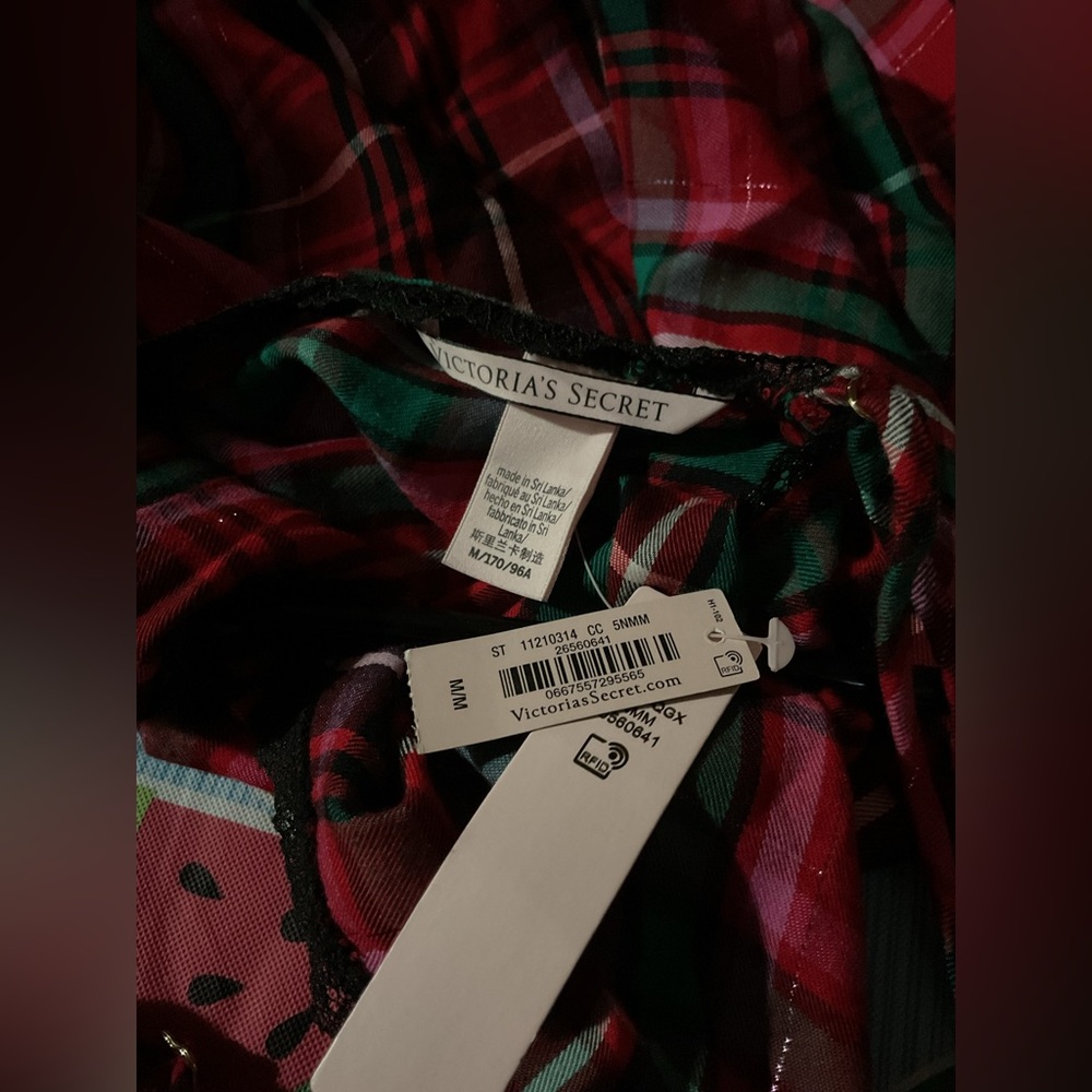 Victoria's Secret Plaid Pajama Nightgown/Slip Dress with a hint of shimmer - Picture 6 of 7